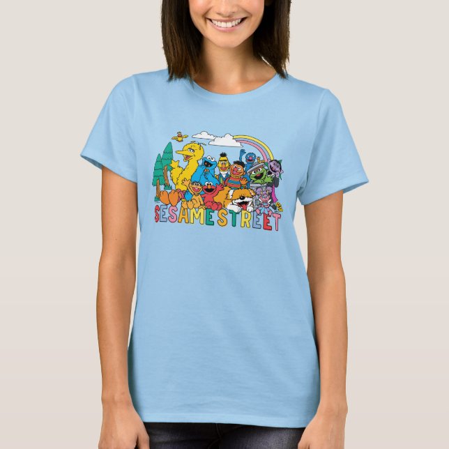 Sesame Street | Rainbow Wave T-Shirt (Front)