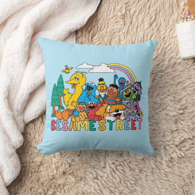 Sesame Street | Rainbow Wave Throw Pillow (Blanket)