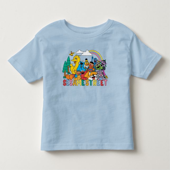 Sesame Street | Rainbow Wave Toddler T-shirt (Front)