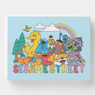 Sesame Street Rainbow Wave Wooden Box Sign