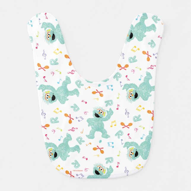 Sesame Street | Rosita Music Scribble Pattern Baby Bib (Front)