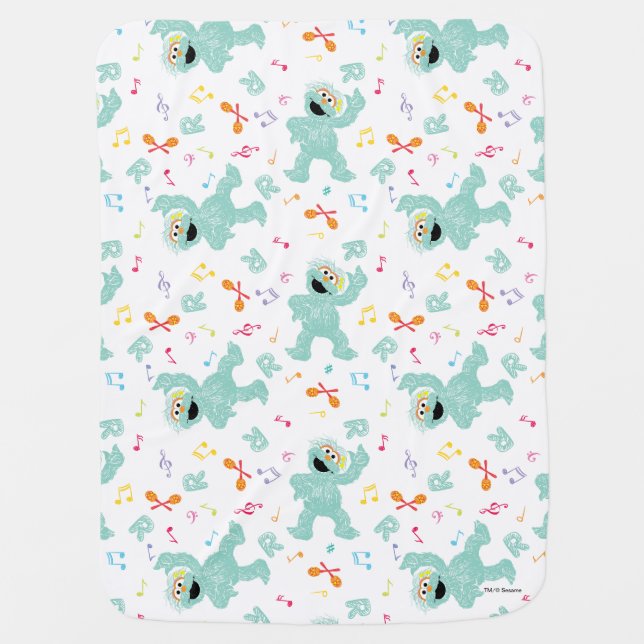 Sesame Street | Rosita Music Scribble Pattern Baby Blanket (Front)