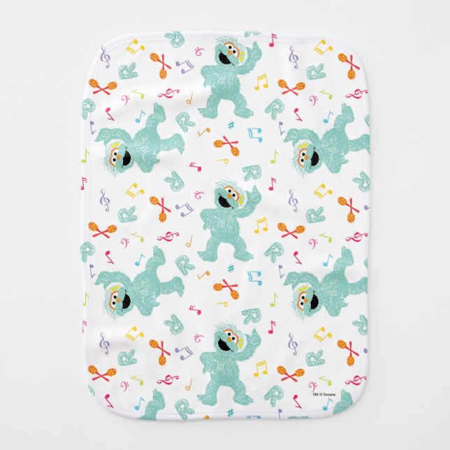 Sesame Street | Rosita Music Scribble Pattern Baby Burp Cloth (Front)