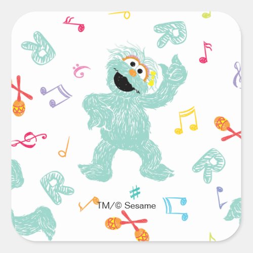 Sesame Street  Rosita Music Scribble Pattern Square Sticker
