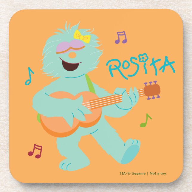 Sesame Street | Rosita Playing Guitar Beverage Coaster (Front)