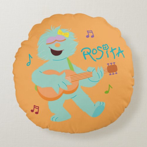 Sesame Street  Rosita Playing Guitar Round Pillow