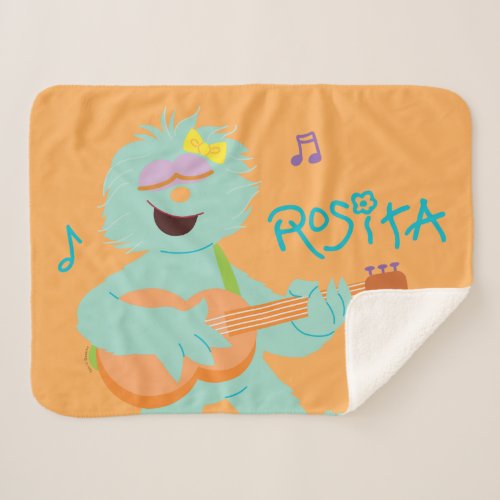 Sesame Street  Rosita Playing Guitar Sherpa Blanket