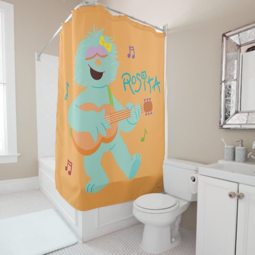 Sesame Street  Rosita Playing Guitar Shower Curtain