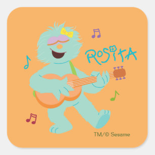 Sesame Street   Rosita Playing Guitar Square Sticker