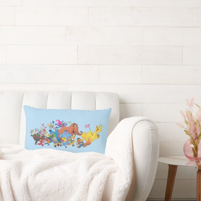 Sesame Street Run! Character Illustration Lumbar Pillow (Couch)