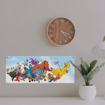 Sesame Street Run! Character Illustration Poster<br><div class="desc">Big Bird,  Ernie,  Bert,  Cookie,  Elmo and many others run together having a good time! Perfect for every Sesame Street fan.</div>