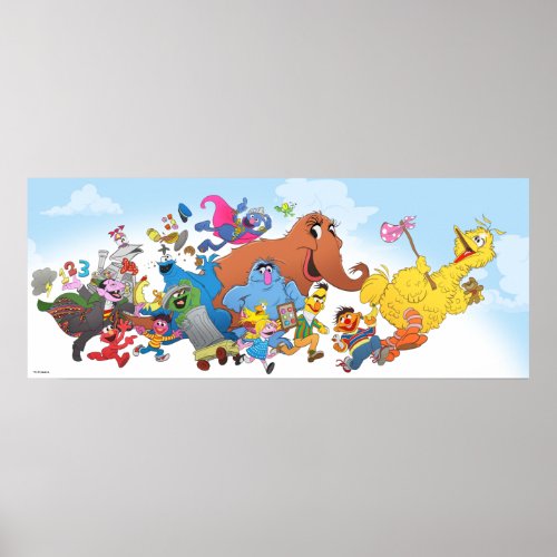 Sesame Street Run Character Illustration Poster