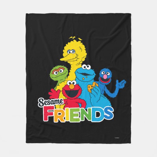 sesame street characters fleece throw blanket