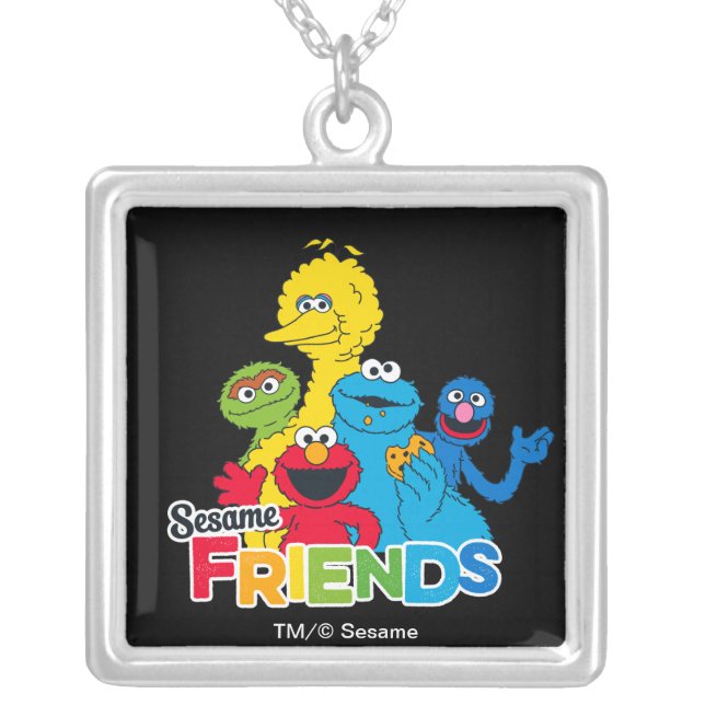 Sesame Street | Sesame Friends Silver Plated Necklace (Front)