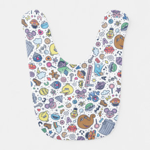 Sesame Street Sesame Pals Doodle Pattern Baby Bib