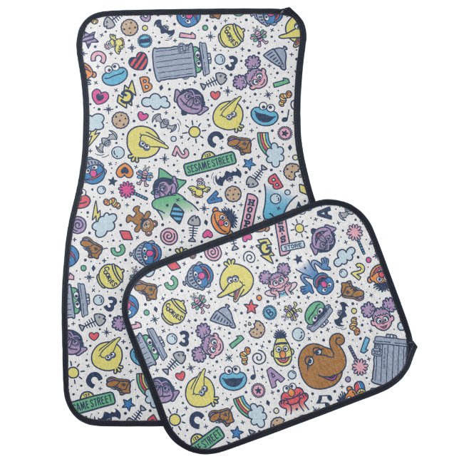 Sesame Street | Sesame Pals Doodle Pattern Car Floor Mat (Set)