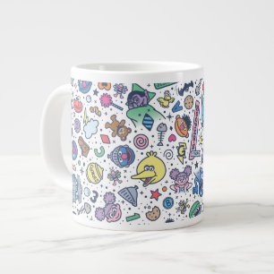 Sesame Street Sesame Pals Doodle Pattern Giant Coffee Mug