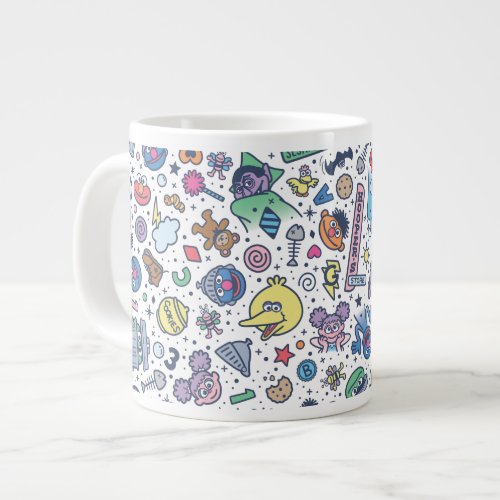 Sesame Street  Sesame Pals Doodle Pattern Giant Coffee Mug
