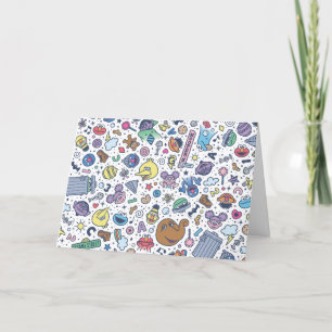 Sesame Street Sesame Pals Doodle Pattern Holiday Card