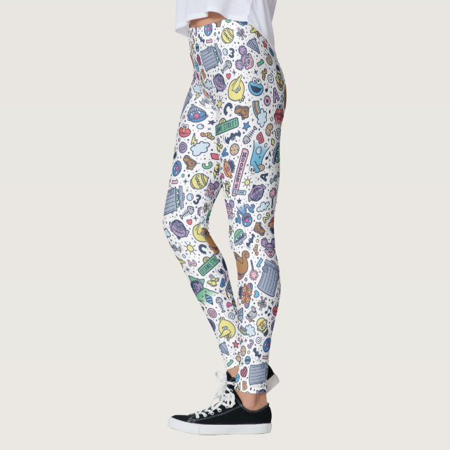 Sesame Street | Sesame Pals Doodle Pattern Leggings (Left)