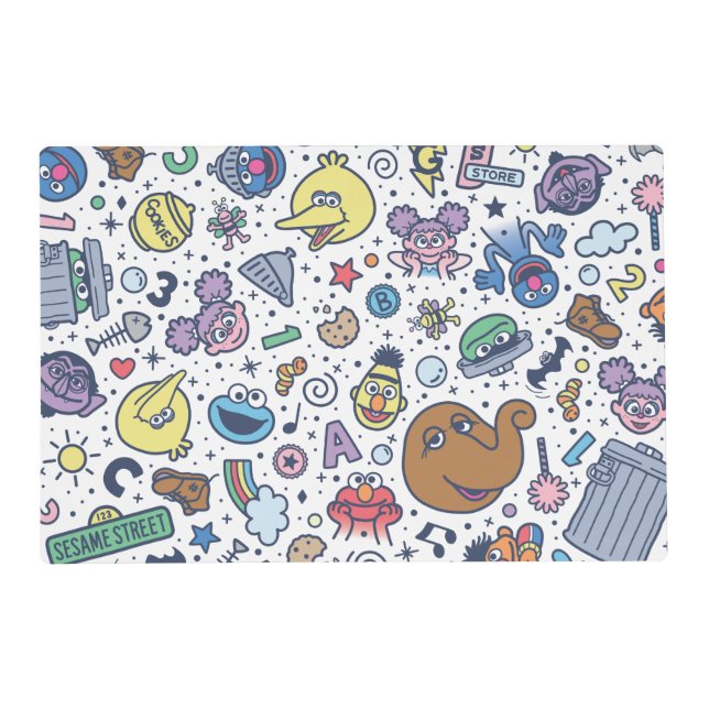 Sesame Street | Sesame Pals Doodle Pattern Placemat (Front)