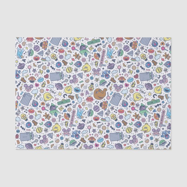 Sesame Street | Sesame Pals Doodle Pattern Tissue Paper (Front)