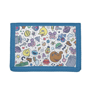 Sesame Street Sesame Pals Doodle Pattern Tri-fold Wallet
