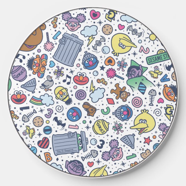 Sesame Street | Sesame Pals Doodle Pattern Wireless Charger (Front)