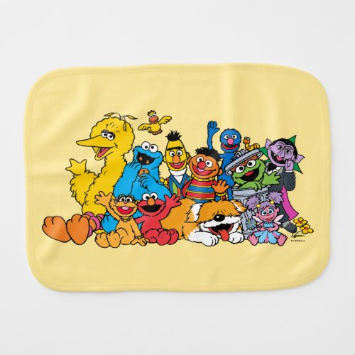 Sesame Street  Sesame Pals Group Portrait Baby Burp Cloth