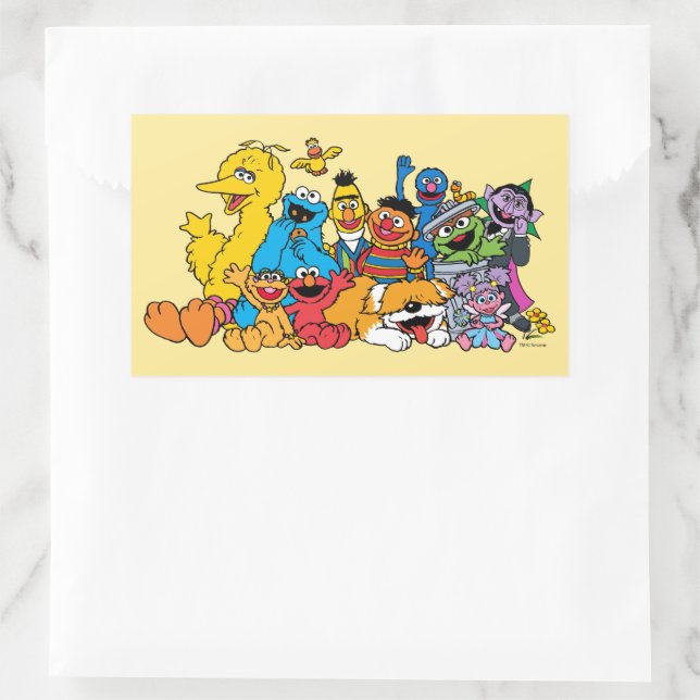 Sesame Street | Sesame Pals Group Portrait Rectangular Sticker (Bag)
