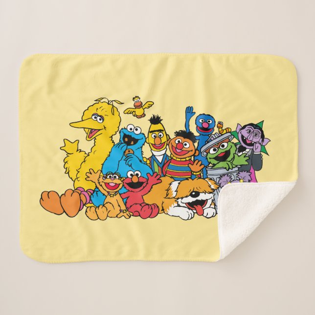 Sesame Street | Sesame Pals Group Portrait Sherpa Blanket (Front (Horizontal))