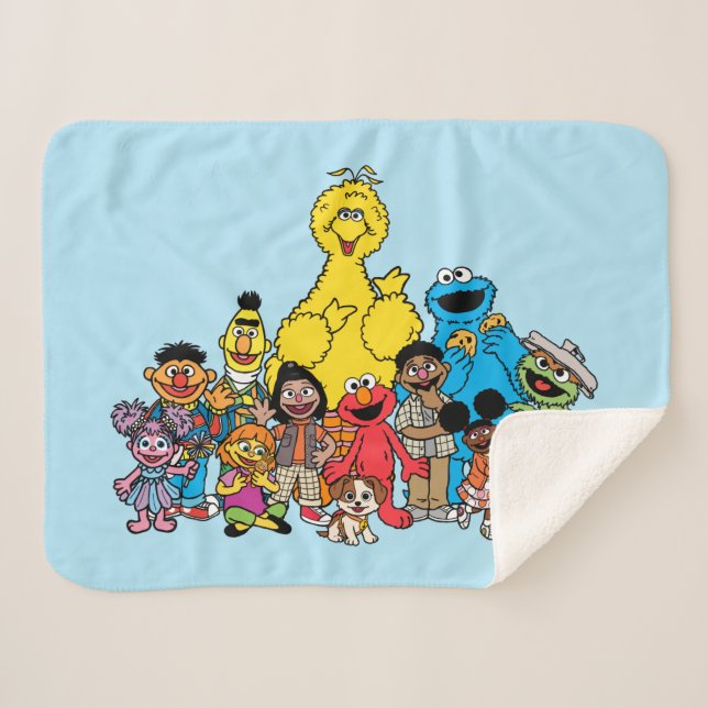 Sesame Street | Sesame Pals Hanging Out Sherpa Blanket (Front (Horizontal))