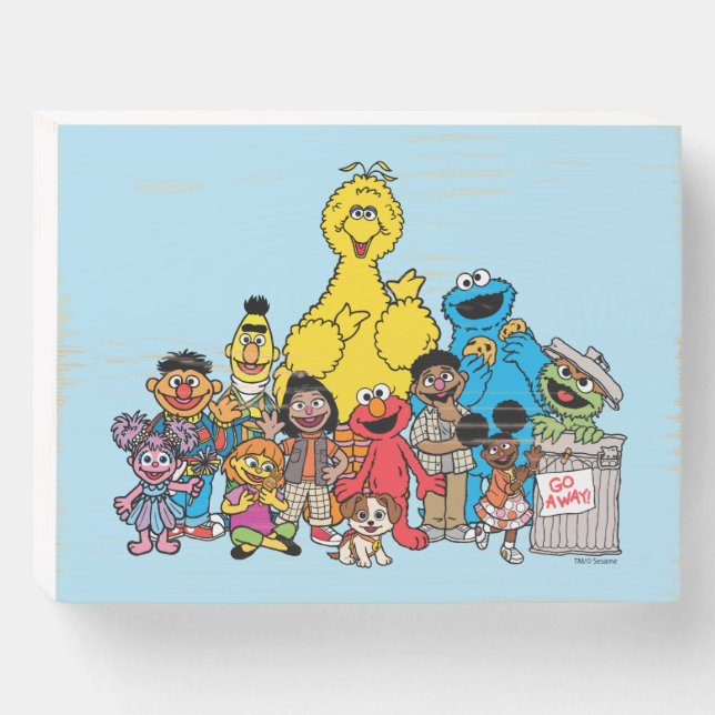 Sesame Street | Sesame Pals Hanging Out Wooden Box Sign (Front Horizontal)