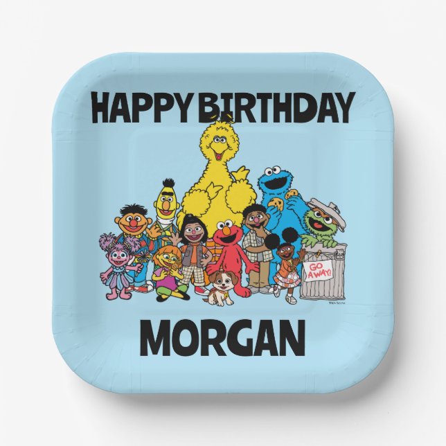 Sesame Street | Sesame Pals Happy Birthday Paper Plates (Front)