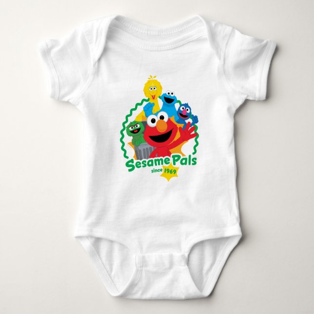 Sesame Street | Sesame Pals Since 1969 Baby Bodysuit (Front)