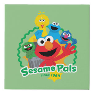Sesame Street Sesame Pals Since 1969 Faux Canvas Print