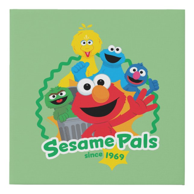 Sesame Street | Sesame Pals Since 1969 Faux Canvas Print (Front)