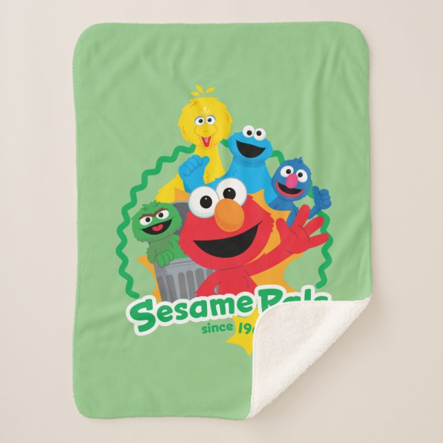 Sesame Street | Sesame Pals Since 1969 Sherpa Blanket (Front)