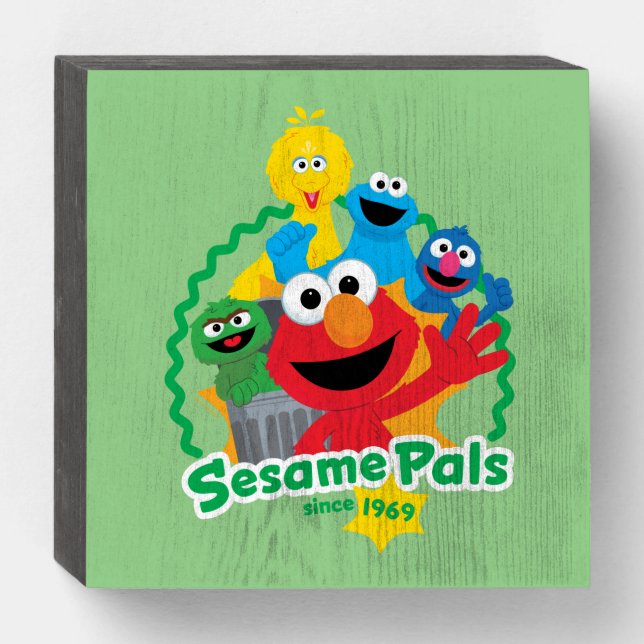 Sesame Street | Sesame Pals Since 1969 Wooden Box Sign (Front Horizontal)