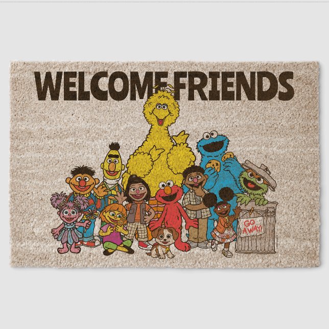Sesame Street Sesame Pals Welcome Friends Fiber Doormat (Front)