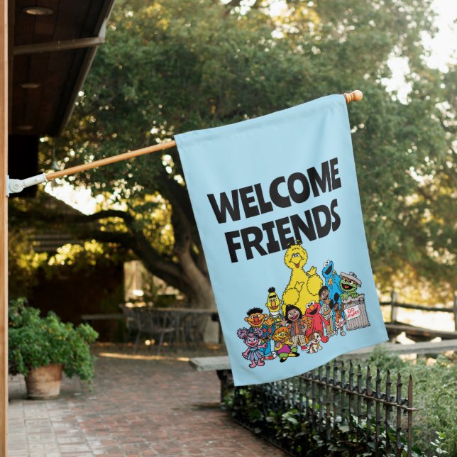 Sesame Street | Sesame Pals Welcome Friends House Flag (In SItu)
