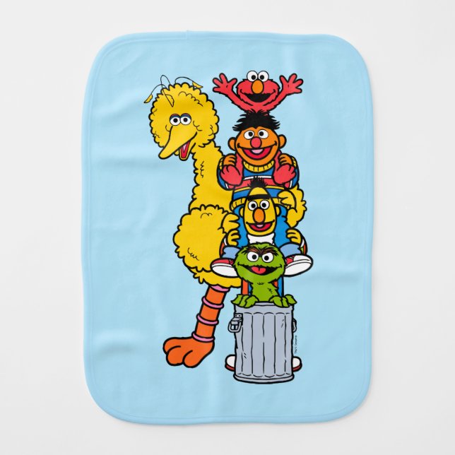 Sesame Street | Sesame Street Pals Pose Baby Burp Cloth (Front)