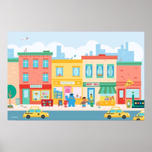 Sesame Street  Sesame Street Scene Poster