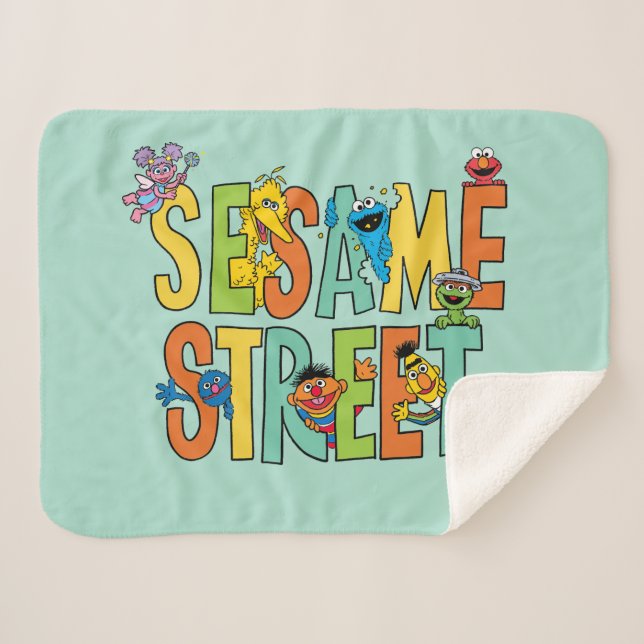 Sesame Street | Sesame Street Type Pals Sherpa Blanket (Front (Horizontal))