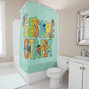 Sesame Street   Sesame Street Type Pals Shower Curtain