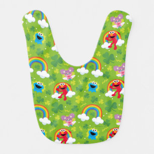 Sesame Street Shamrock and Rainbow Pattern Baby Bib