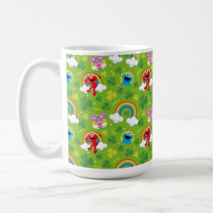 Sesame Street Shamrock and Rainbow Pattern Coffee Mug