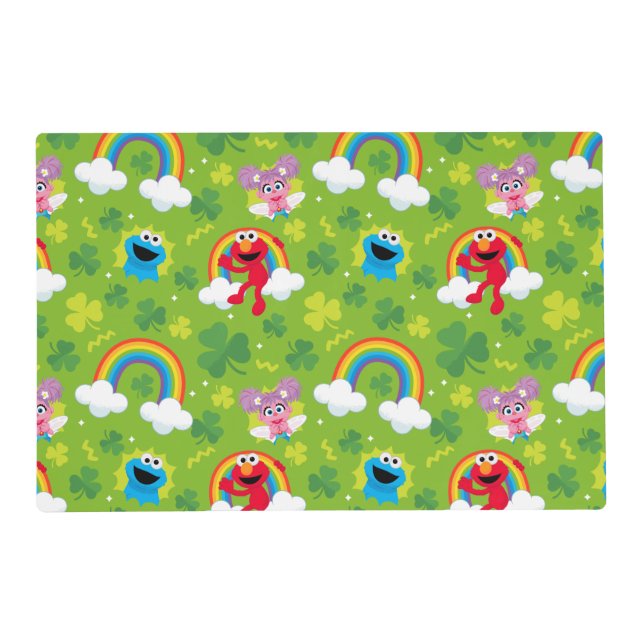 Sesame Street Shamrock and Rainbow Pattern Placemat (Front)
