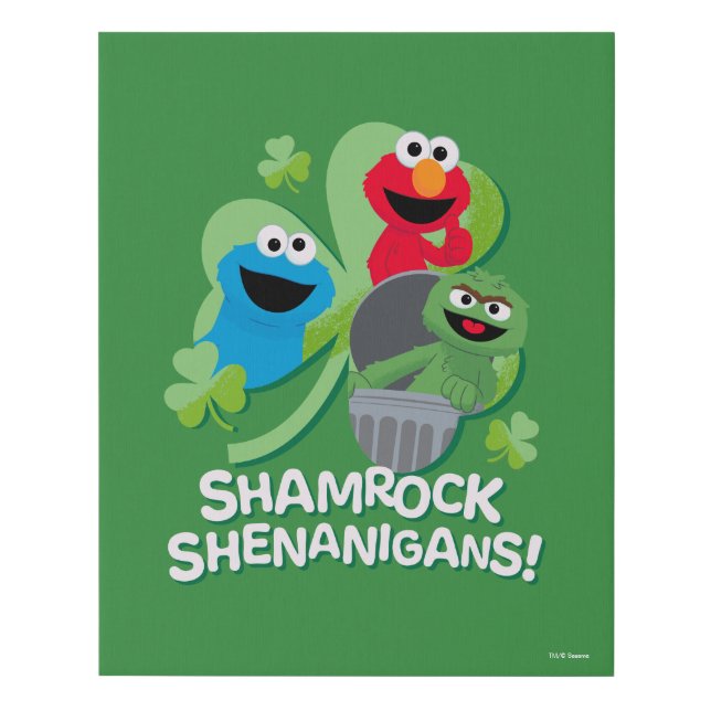 Sesame Street | Shamrock Shenanigans! Faux Canvas Print (Front)