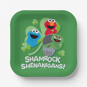 Sesame Street Shamrock Shenanigans! Paper Plates